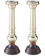 Set of 2 Candle Holders Golden Glass Iridescent Effect 40 cm Candle Sticks Classic Beliani