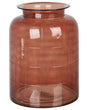 Flower Vase Golden Brown Glass 35 cm Handmade Decorative Cylinder Shape Tabletop Home Decoration Modern Design Beliani