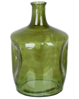 Flower Vase Olive Green Glass 35 cm Handmade Decorative Narrow Neck Tabletop Home Decoration Modern Design Beliani