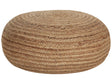 Pouffe Beige Natural Colour Jute Woven  50 cm EPS Filling Round Boho Style Ottoman Beliani