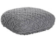 Floor Cushion Grey Cotton 50 x 50 x 20 cm Macrame Pattern Square Fabric Seating Pouffe Beliani