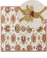 Area Rug Beige and Brown Wool 200 x 200 cm Thick Dense Pile Oriental Pattern Beliani