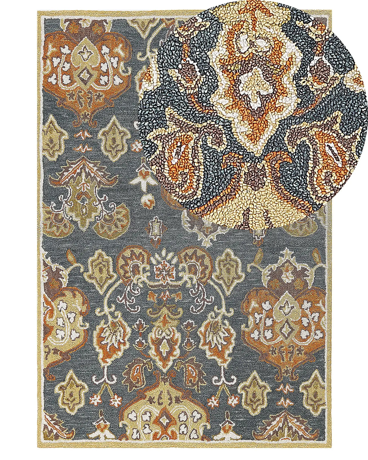 Area Rug Mulitcolour Wool 140 x 200 cm Thick Dense Pile Oriental Pattern Beliani