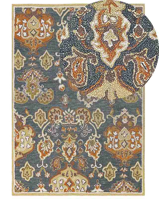 Area Rug Mulitcolour Wool 160 x 230 cm Thick Dense Pile Oriental Pattern Beliani