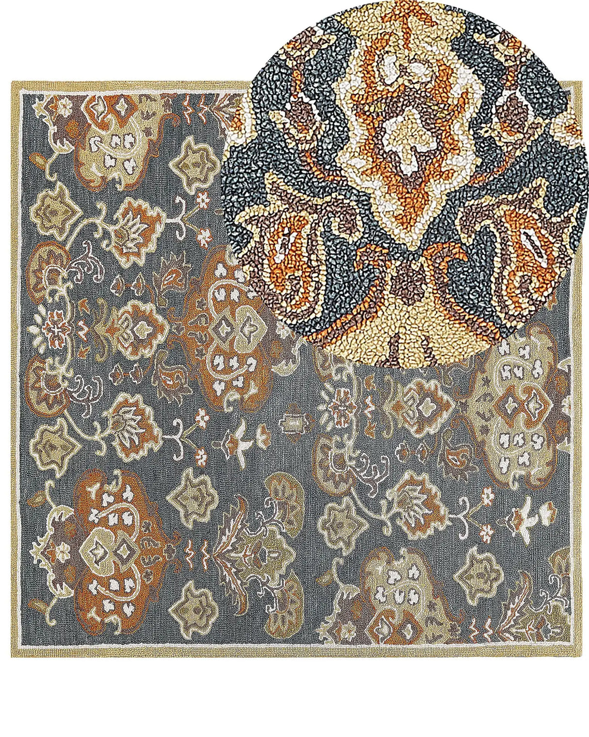 Area Rug Mulitcolour Wool 200 x 200 cm Thick Dense Pile Oriental Pattern Beliani