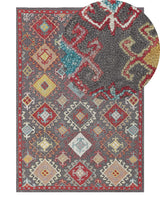 Area Rug Mulitcolour Wool 140 x 200 cm Thick Dense Pile Oriental Pattern Kilim Beliani