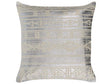 Decorative Cushion Silver Cotton 50 x 50 cm Geometric Pattern Foil Print Glamour Decor Accessories Beliani