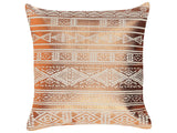 Decorative Cushion Copper Cotton 50 x 50 cm Geometric Pattern Foil Print Glamour Decor Accessories Beliani