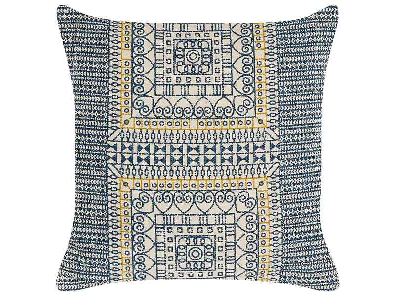 Decorative Cushion Multicolour Cotton 50 x 50 cm Geometric Pattern Foil Print Boho Decor Accessories Beliani