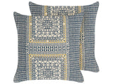 2 Decorative Cushions Multicolour Cotton 50 x 50 cm Geometric Pattern Foil Print Boho Decor Accessories Beliani