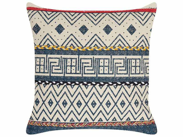 Decorative Cushion Multicolour Cotton 50 x 50 cm Geometric Pattern Foil Print Boho Decor Accessories Beliani