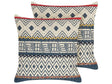 2 Decorative Scatter Cushions Multicolour Cotton 50 x 50 cm Geometric Pattern Foil Print Boho Decor Accessories Beliani