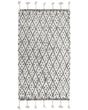 Rug Off-White Black Cotton 80 x 150 cm Geometric Pattern Runes Tribal Tassels Oriental Beliani
