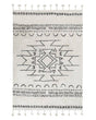 Rug Off-White Black Cotton 140 x 200 cm Geometric Pattern Runes Tribal Tassels Oriental Beliani