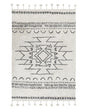 Rug Off-White Black Cotton 140 x 200 cm Geometric Pattern Runes Tribal Tassels Oriental Beliani