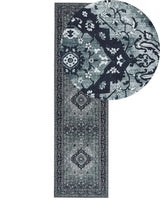 Runner Rug Grey Polyester 80 x 300 cm Hallway Kitchen Runner Long Carpet Anti-Slip Backing Beliani