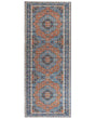 Runner Rug Runner Blue and Orange Polyester 80 x 200 cm Oriental Distressed Living Room Bedroom Decorations Beliani