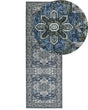 Runner Rug Runner Grey and Blue Polyester 80 x 240 cm Oriental Distressed Living Room Bedroom Decorations Beliani