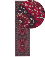 Runner Rug Red Polyester 80 x 300 cm Hallway Kitchen Runner Long Carpet Anti-Slip Backing Beliani