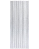 Runner Rug White Grey Polyester 80 x 200 cm Rectangular Chevron Design Beliani