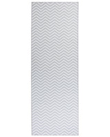 Runner Rug White Grey Polyester 70 x 200 cm Rectangular Chevron Design  Beliani