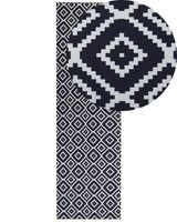 Runner Rug Runner Black and White Polyester 60 x 200 cm Modern Living Room Bedroom Decorations Beliani