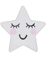 Area Rug White 120 x 120 cm Star Shape Low Pile for Children Playroom  Beliani