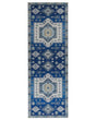 Runner Rug Blue and Beige Polyester 70 x 200 cm Geometric Pattern Anti-Slip Bottom Modern Hallway Beliani