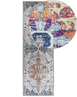 Area Rug Multicolour Polyester 80 x 240 cm Runner Oriental Vintage Distressed Living Room Bedroom Hallway Beliani