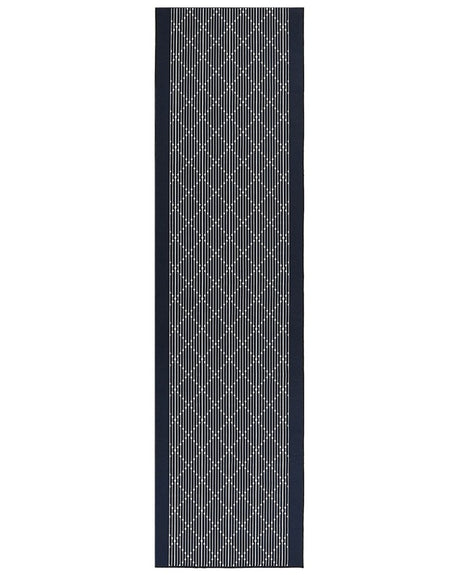 Area Rug Navy Blue Polyester 80 x 300 cm Runner Geometric Pattern Living Room Bedroom Hallway Traditional Beliani