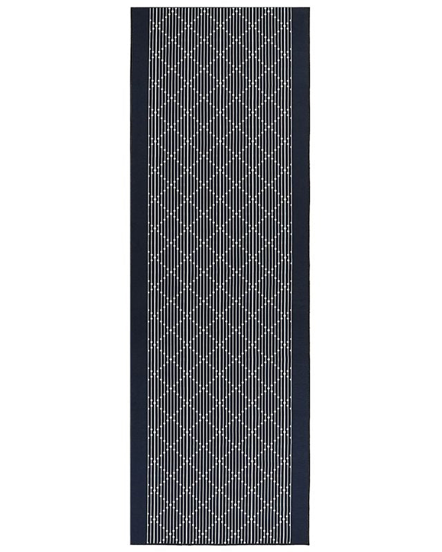 Area Rug Navy Blue Polyester 80 x 240 cm Runner Geometric Pattern Living Room Bedroom Hallway Traditional Beliani