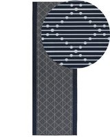 Area Rug Navy Blue Polyester 80 x 240 cm Runner Geometric Pattern Living Room Bedroom Hallway Traditional Beliani