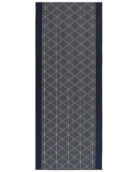 Area Rug Navy Blue Polyester 80 x 200 cm Runner Geometric Pattern Living Room Bedroom Hallway Traditional Beliani