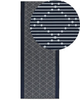 Area Rug Navy Blue Polyester 80 x 200 cm Runner Geometric Pattern Living Room Bedroom Hallway Traditional Beliani
