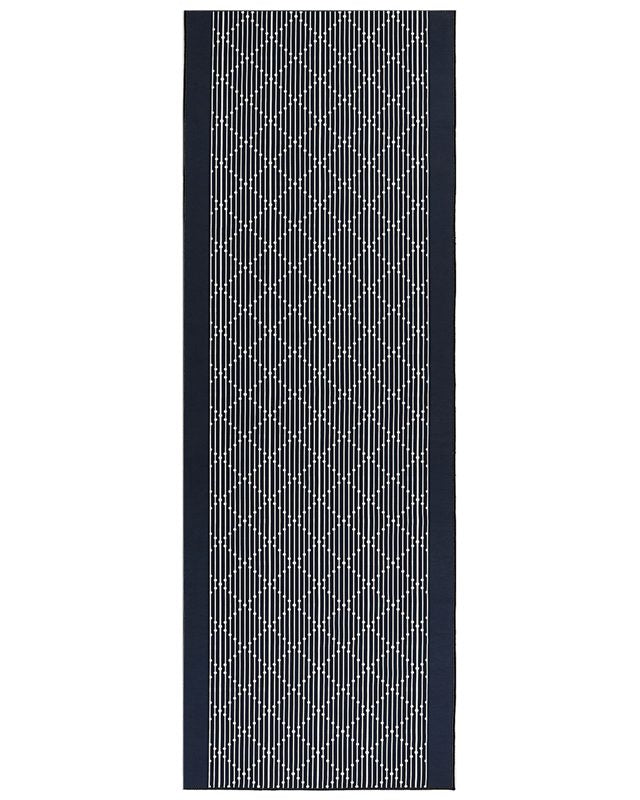 Area Rug Navy Blue Polyester 70 x 200 cm Runner Geometric Pattern Living Room Bedroom Hallway Traditional Beliani