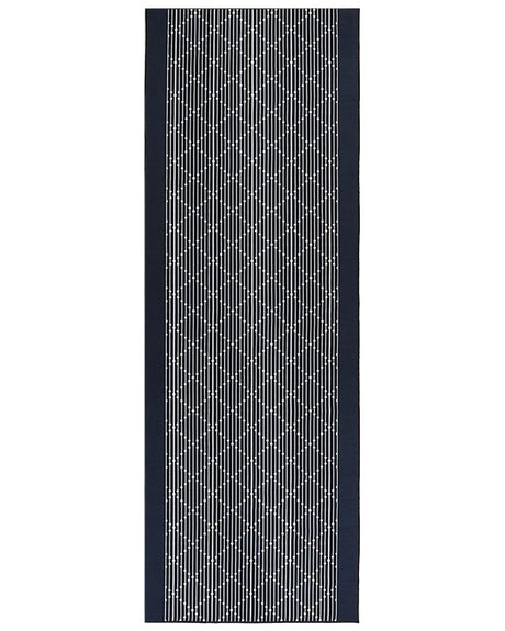 Area Rug Navy Blue Polyester 70 x 200 cm Runner Geometric Pattern Living Room Bedroom Hallway Traditional Beliani