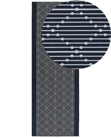 Area Rug Navy Blue Polyester 70 x 200 cm Runner Geometric Pattern Living Room Bedroom Hallway Traditional Beliani