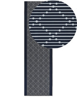Area Rug Navy Blue Polyester 60 x 200 cm Runner Geometric Pattern Living Room Bedroom Hallway Traditional Beliani