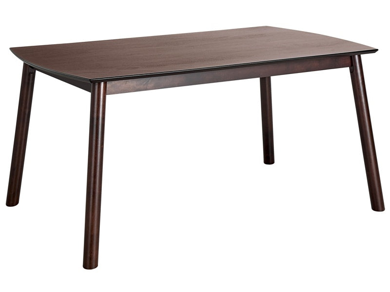 Dining Table Dark Wood MDF Veneer 150 x 90 cm Rectangular Traditional Retro Style Beliani