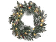 Christmas Wreath Green Synthetic Material 40 cm Pre Lit Artificial Snow Pine Cons Seasonal Home Decor Beliani