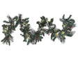 Christmas Garland Green Synthetic Material 180 cm LED Lights Artificial Frosted Pine Cones Berries Adjustable Twigs Beliani