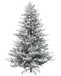 Artificial Christmas Tree White Synthetic 210 cm Snow Frosted Flocked Hinged Branches Holiday Beliani