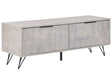TV Stand Concrete Effect Particle Board Metal Legs for up to 55 TV Modern Media Unit with 2 Cabinets Cable Management Beliani