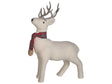 Decorative Figurine White Faux Fur 48 cm Christmas Decoration Reindeer Living Room Decor Beliani