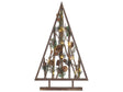 Decorative Figurine Christmas Tree Dark Pine Wood 62 cm with Pine Cones LED Lights Rustic Boho Design Beliani