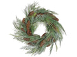 Christmas Wreath Green Synthetic Material 34 cm Pine Cones Snow Traditional Design Round Beliani