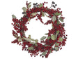 Christmas Wreath Red Synthetic Material 40 cm Berries Traditional Design Round  Beliani