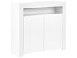 2 Door Sideboard White MDF Particle Board 4 Shelves with LED Lighting Matt Storage Cabinet Beliani