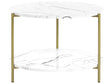 Coffee Table White with Gold MDF Iron ⌀ 60 cm with Shelf Metal Legs Modern Glam Living Room Beliani