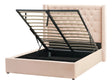 Bed Frame with Storage Beige Velvet Upholstered 4ft6 EU Double Size High Headboard Beliani
